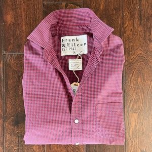 NWT Frank & Eileen, Eileen Button-Up Shirt, Mini-check, Size S